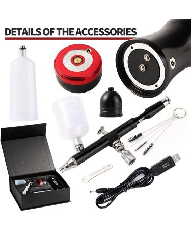 2024 NEW SHPTDJTIC Cordless Airbrush Kit with Air Compressor & 0.3mm Nozzle Portable Handheld Mini Airbrush Gun Set for Makeup Cake Decorating Art Craft Nail Design(BLACK1 A) Black1 A - Buy Online on GoSupps.com