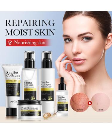 Skin Care Gifts for Women 5 in 1 Snail Collagen Skin Care Kit Includes Gentle Cleanser Toner Cream Serum Lotion Long Lasting Hydration  - Buy Online on GoSupps.com