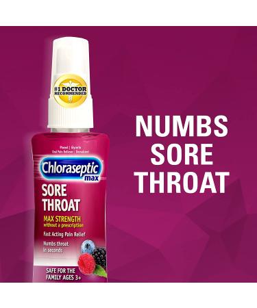 Chloraseptic Max Strength Sore Throat Spray - Wild Berries Flavor - 4.0 fl oz - Buy Online on GoSupps.com