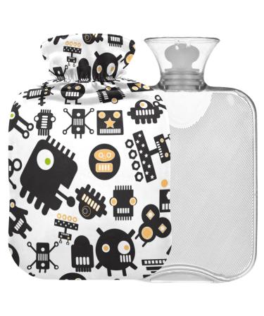 Naanle monster robot hot water bottle with reference transparent bag hot water bottle 2l large hot hot water bottle for bed handfoot heat pain relief heat and cold therapy