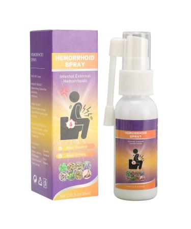 2pcs Hemorrhoid Spray Topical Hemorrhoid Relief Spray Relieve Swelling and Reduce Discomfort of Hemorrhoids Hemorrhoid Cure Liquid 30ml