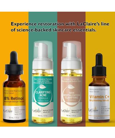 LaClaire Retinol Complex Face Serum 15ml - Anti-Aging & Brightening Neck/Facial Serum with Lactic Acid, Vitamin A & Retinyl Palmitate - Firm, Smooth & Nourish Skin - Anti Wrinkle Formula (Pack of 1) - Buy Online on GoSupps.com