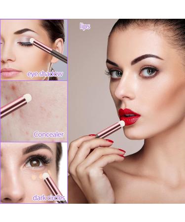 Set of 3 Makeup Brushes: Eye Shadow, Concealer, Lip, Smudge Brush with Tubes - Portable Artificial Fiber Lip Gloss Applicator Wands - Buy Online on GoSupps.com