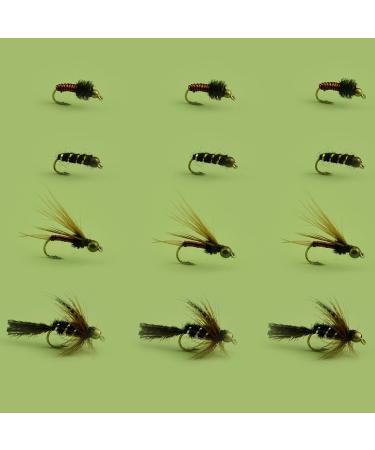 YAZHIDA Fly Fishing Flies Kit - 12pcs Bead Head Brassie | Dry & Wet Flies for Optimal Catch - Buy Online on GoSupps.com