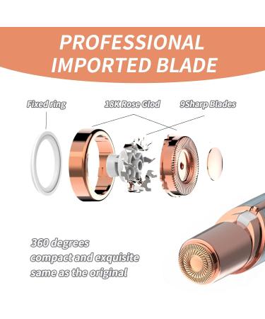Women Facial Hair Remover Replacement Heads - 4 Count 18K Gold-Plated Rose Gold Tool for Flawless Touch - Buy Online on GoSupps.com