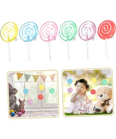 Hohopeti 6 Pieces Lollipop Model Sugar Ornament Home Supplies Miniature Home Decorations Miniature Lollipop Decorations Miniature Swirl Rainbow - Buy Online on GoSupps.com