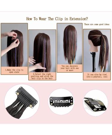 Baby Braids Extensions 3braids on One Clip in Hair Extensions 22" Long Natural Soft Synthetic Hairpieces Straight Ponytail Front Side Bang Curtain for Women (#4 Black Brown) - Buy Online on GoSupps.com