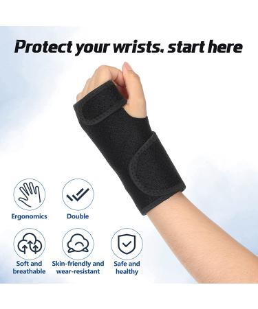 Carpal Tunnel Wrist Braces - Night Support Splint for Pain Relief, Breathable Black Hand Brace - Buy Online on GoSupps.com