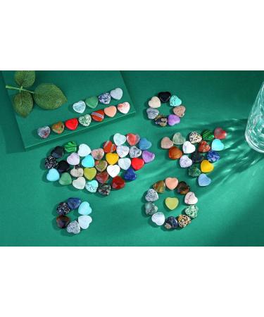 XIANNVXI 80 Pcs Colourful Healing Crystals Heart Stones Set for Beginners - Wholesale Reiki Gifts | Multicolour Gemstones Assorted - Buy Online on GoSupps.com