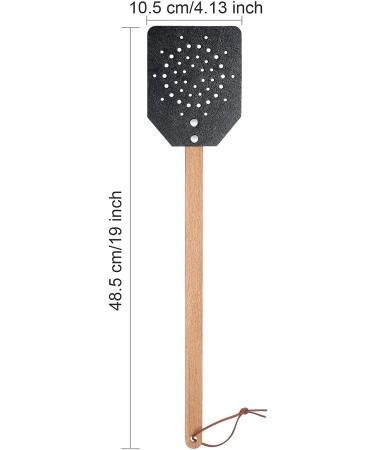 YoungJoy Leather Heavy Duty 19 Inch Rustic Manual Swat with Wooden Long Handle - 1 Pack Black - Buy Online on GoSupps.com