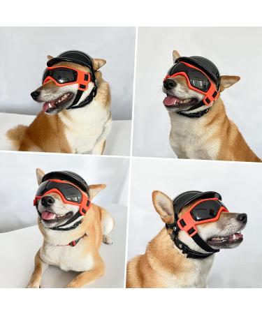 Namsan Anti-UV Dog Glasses & Helmet | Windproof Eye Protection Sunglasses for Small/Medium Dogs - Cool Orange Motorcycle Pet Gear - Buy Online on GoSupps.com