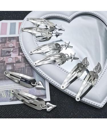 Silver Leaf Clip Hairpin Y2K Cute Barrette Heart Hair Clip Fashion Hairpin Headwear Girl Hair Accessoires Metal Bangs Clip Hairpin Hair Accessories Clip - Buy Online on GoSupps.com