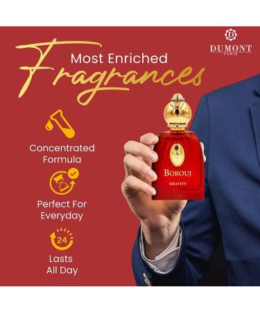 Dumont BOROUJ GRAVITY - 85ml - Unisex Perfume for Men & Women - Agarwood Vanilla Woody & Musk Fragrance - Long Lasting Cologne Mist & Body Spray - for Him & Her Oriental 2.87 Fl Oz (Pack of 1) - Buy Online on GoSupps.com
