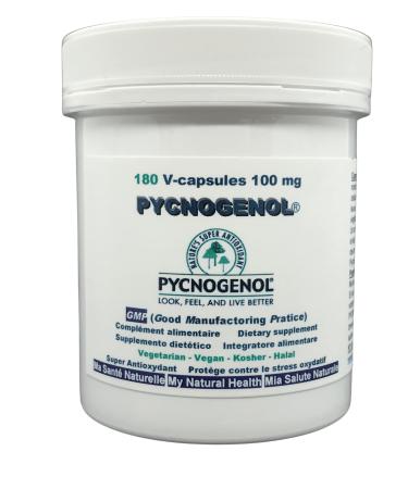 Pycnogenol 180 vegan 100 mg super antioxidant capsules - laboratory test (from exclusive producer Horphag Research Switzerland) without allergens