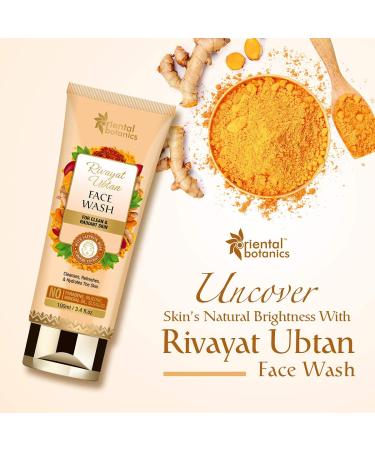 Oriental Botanics Rivayat Ubtan Face Wash - Clean & Radiant Skin with Saffron Rose & Turmeric | Paraben-Free | 100ml - Buy Online on GoSupps.com