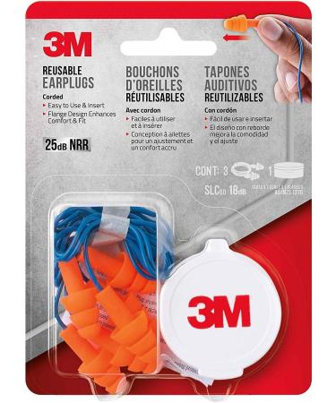 3M Corded Reusable Earplug 3-Pair with Case (6) | 90716-80025T - Buy Online on GoSupps.com
