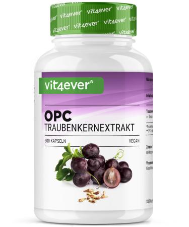 OPC grape seed extract - 300 capsules - 1000mg extract with 700mg OPC - highest OPC content according to HPLC - laboratory testing OPC of European grapes - vegan - high -dosed - Buy Online on GoSupps.com
