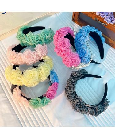 scicent Headbands for Girls Boho Head Band Blue Flower Elastic Hairband Hair Accessories for Women Wide Bezel Girls Hair Hoop Blue - 16120 - Buy Online on GoSupps.com