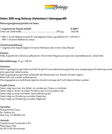 Solaray Selenium 200mcg High Potency - 100 Count - Buy Online on GoSupps.com