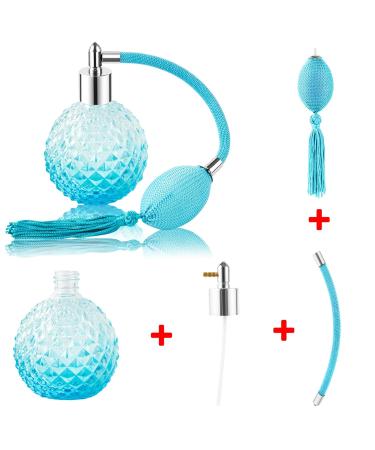 Lamoutor Vintage Perfume Spray Bottle 100ml | Refillable Vintage Perfume Bottle with Long Tassel in Blue | Luxury Fragrance Accessory for Global Shipping - Buy Online on GoSupps.com