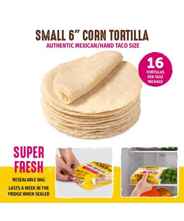 Del Campo 6 Inch Soft Corn Tortillas - Gluten Free, Authentic Mexican Food - Ideal for Wraps, Tacos, Quesadillas & Burritos - Kosher - 8lb Case (Pack of 8) - Buy Online on GoSupps.com