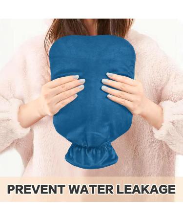Dark Blue Hot Water Bottle with Cover - 2L Pain Relief for Women | Ideal Hot Water Bag for Comfort - Buy Online on GoSupps.com