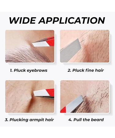 Professional Black Coated Eyebrow Tweezers for Precise Grooming - Stainless Steel Tweezers for Facial Hair Removal - Ideal for Women & Men - 1 Pcs - Buy Online on GoSupps.com