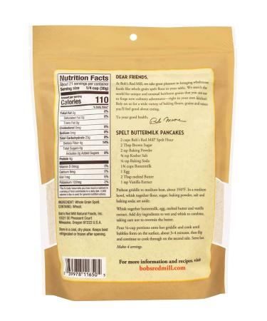 Buy Bob's Red Mill Spelt Flour - 22 Oz | Gluten-Free & Nutritious Baking - Buy Online on GoSupps.com