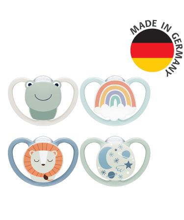 Nuk Space Day & Night Baby Casing | BPA-Free Silicone Pacifiers | 0-6 Months | Sensitive Skin | 4-Pack | Frosch & L we - International Shipping Available - Buy Online on GoSupps.com