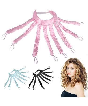 Octopus Heatless Curling Rod Closhion Octopus Design No Heat Curling Rod Headband Soft No Heat Hair Curlers for Overnight DIY Hair Styling Tools (pink)