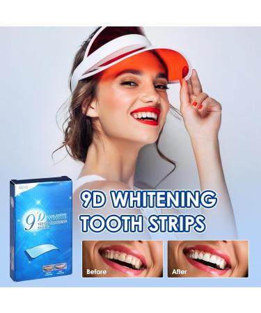 9D Teeth Whitening Strips 28Pcs - Premium Safe Non-Sensitive Kit for Gentle & Effective Whitening - Peroxide-Free Formula for Reduced Sensitivity - Ideal for Removing Coffee, Smoking, & Tea Stains - Buy Online on GoSupps.com