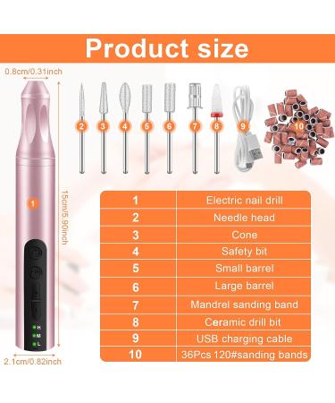 CGBE Rechargeable Cordless Nail Drill - Portable Electric Manicure & Pedicure Tool for Acrylic & Gel Nails - Salon-Quality Nail Drill Kit in Pink - Buy Online on GoSupps.com