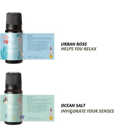 Folkulture Organic Essential Oil Set - Rose Lily Cashmere Opium Green Tea Ocean Salt Aromatherapy Diffuser Oil Scents - Self Love Club - 60ml - Buy Online on GoSupps.com