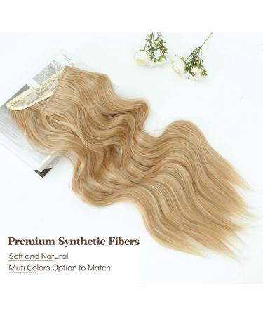 Adjustable 12 Honey Blonde Synthetic Hair Extensions - Removable Clips, Curly Style - Women's One Piece Invisible Hair Pieces - Buy Online on GoSupps.com