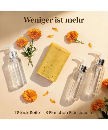  Dungl Schmied Solid Calendula Soap - Natural Soap No Palm Oil - Care Soap for All Skin Types - Gentle Handmade Exfoliating Soap - Natural Scent Soap Bar - Buy Online on GoSupps.com