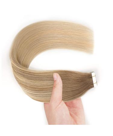 Shop Beautiful Blonde Balayage Tape-In Hair Extensions | #B8-18-60 - 45cm 50g - Invisible Hair Solutions - Buy Online on GoSupps.com