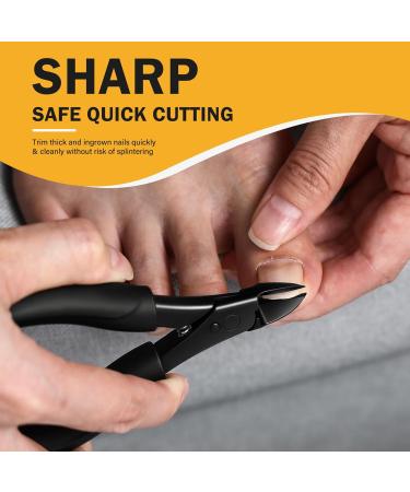 BEZOX Toe Nail Clippers for Thick Toenails Ergonomic Ingrown Toenail Scissors Podiatrist Recommended Ideal for Seniors Black - Buy Online on GoSupps.com