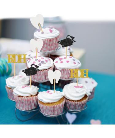 MonMon & Craft Congrats Dentist RDH Graduation Cupcake Toppers/Congrats Dentist Cupcake Decor/Congrats Grad Cupcake Toppers/Doctor Medical Science Graduation Cupcake Decorations / 24 Pcs Glitter - Buy Online on GoSupps.com