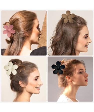 8 PCS Large Flower Hair Claw Clips for Thick + Thin Hair | Matte Square Jaw Clips for Women - Nonslip + Neutral Design - Buy Online on GoSupps.com