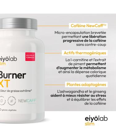Burner XT | Extreme Fat Burner | NewCaff Microencapsulated Caffeine + L-Carnitine + Green Coffee + Guarana | 120 Vegan Capsules | Full Spectrum for Slimming Action and Weight Loss | Eiyolab - Buy Online on GoSupps.com