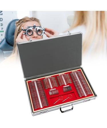 266 Trial Lens Set Optical Kit Metal Rim Wood Frame Aluminum Box Lens Case Optometry Equipment Optical Metal Rim Prism Trial Lens Set
