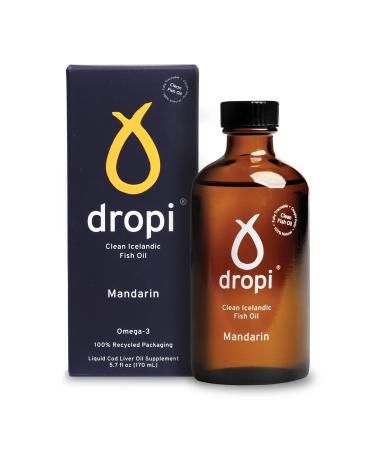 Dropi Pure Icelandic Extra Virgin Cod Liver Oil 170ml (Mandarin) Mandarin 170.00 ml (Pack of 1)