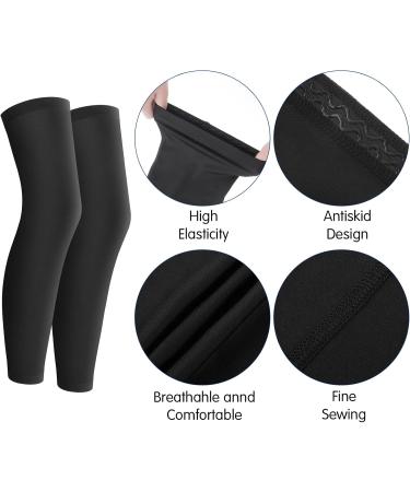 Tiesome 2 Pair Children's Long Compression Leg Sleeves - UV Protection Slipproof Support for Football & Basketball - Comfortable Athletic Gear in Black - Buy Online on GoSupps.com