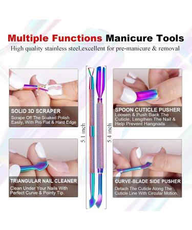LOUINSTIC Gel Nail Polish Remover - Fast No Soak/Wrap 2-5 Min Removal Professional Kit with Colorful Nail File & Pusher for Easy Gel Polish Removal - Buy Online on GoSupps.com