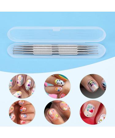 4-Piece Nail Dotting Pen Set | Double Head Professional Nail Art Tools - Stainless Steel Design - Buy Online on GoSupps.com