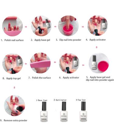Dip Powder Nail Kit 3 Colors Dipping Powder with 3PCS Dip Powder Liquid Set French Nail Tips & Nail Glue Clear Pink Glitter Silver Nail Dipping Powder Starter Kit for Home DIY Manicure Salon (C) - Buy Online on GoSupps.com