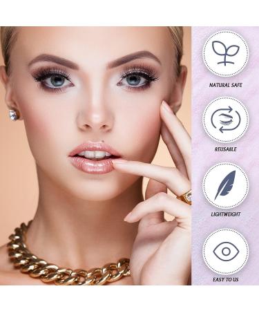 40 Pairs Reusable Natural Wispy False Eyelashes Set with Applicator Tool - Black - Buy Online on GoSupps.com