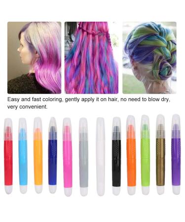 ZJchao 12-Piece Hair Chalk Pencil Set | Washable Temporary Hair Color for Cosplay DIY Parties & Birthday Make-Up - Buy Online on GoSupps.com