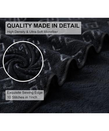 Premium Quality Black Washcloths Set - 4 Pack 13x13 - Soft, Absorbent & Quick Dry Towels for Bathroom, Hotel, Spa, Gym - Microfiber Multipurpose Washcloths - Buy Online on GoSupps.com