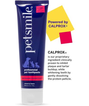 Petsmile Professional Dog Toothpaste | VOHC Approved Clinically Proven Plaque and Tartar Control Toothpaste | Made in USA Human Grade Ingredients Healthier Mouth Fresher Breath (Chicken 4.2 Oz) Rotisserie Chicken 1 count (Pack of 1) - Buy Online on GoSupps.com